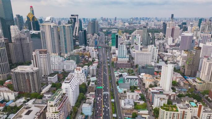 超延时曼谷摩天大楼鸟瞰图