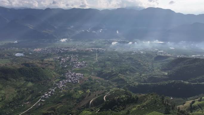 云南航拍茶山实拍