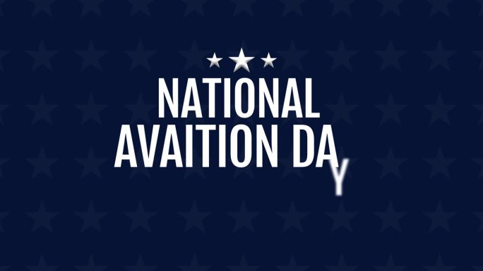 国家航空日。8月19日。节日的概念。排版动画与美国国旗
