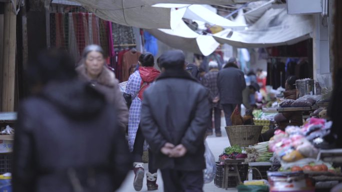 贡嘎冷渍老街 菜市场