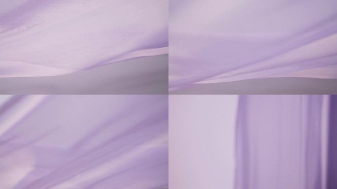布料7-纯实拍4k轻薄布料紫色在飘动