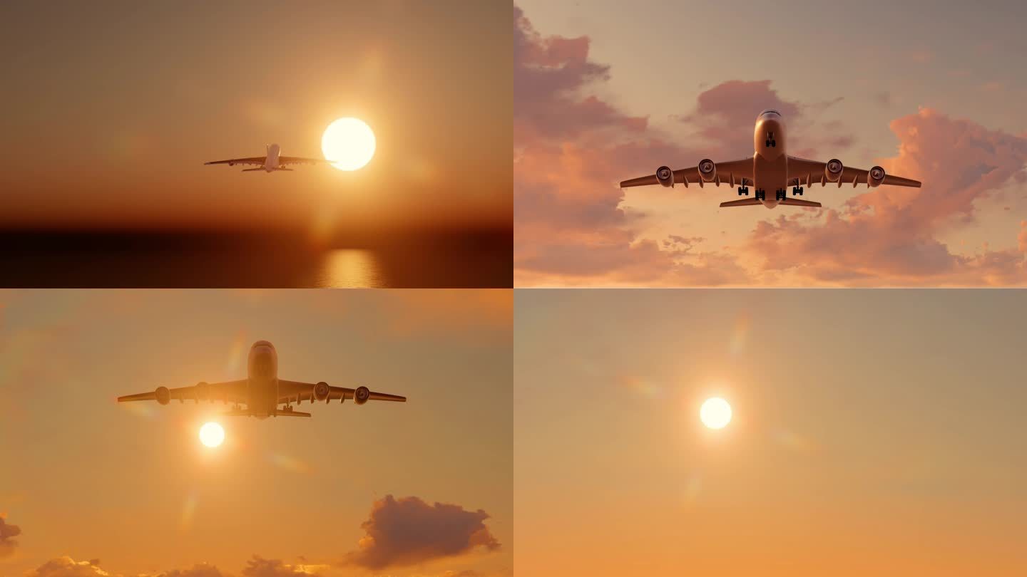 飞机起飞 飞机飞过天空