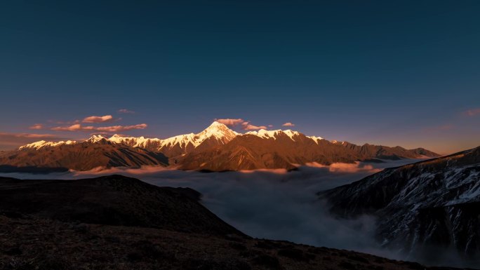 贡嘎雪山 子梅垭口日落延时