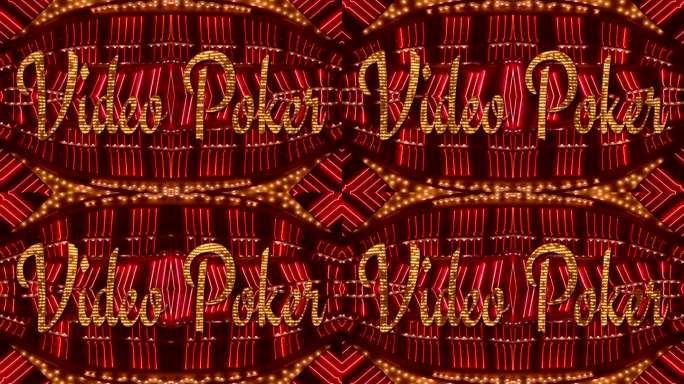 红色/金色霓虹灯标志-视频扑克