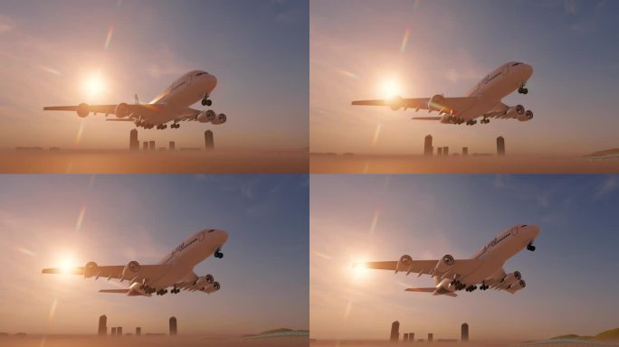 A380飞机起飞 飞机启航
