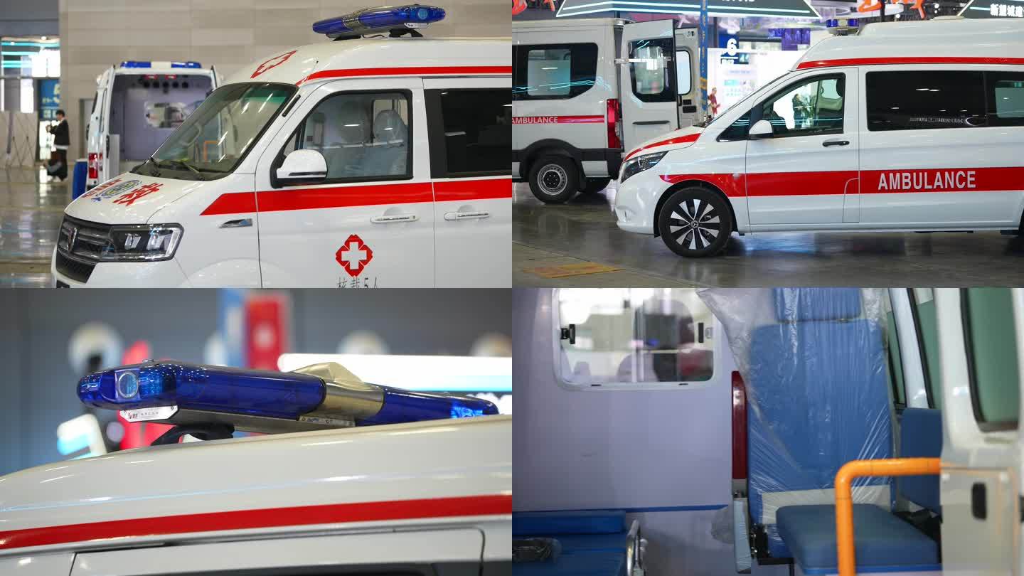 4K大健康产业博览会医用救护车空镜