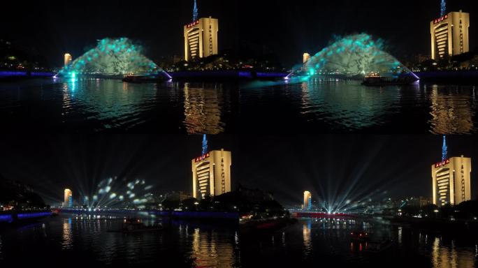 浙江绍兴诸暨城区浦阳江西施故里夜景夜游灯