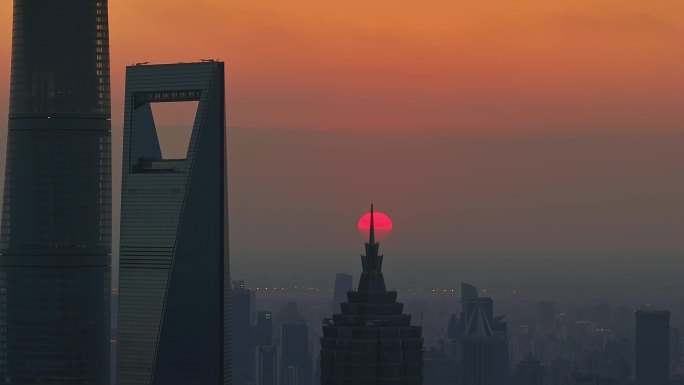 上海三大摩天大楼夕阳5