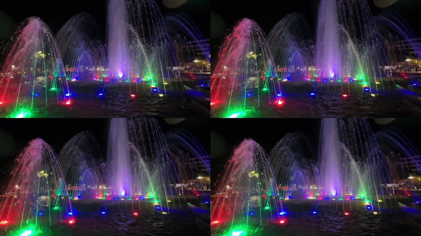 彩色喷泉音乐喷泉音乐灯光