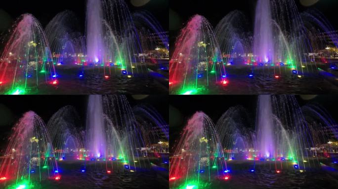 彩色喷泉音乐喷泉音乐灯光