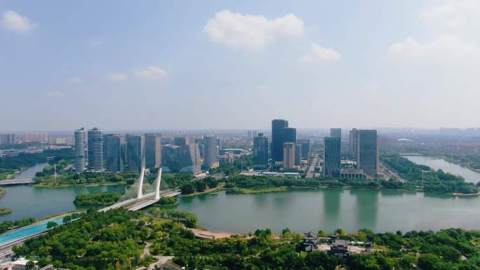 郑州龙子湖环绕全景镜头