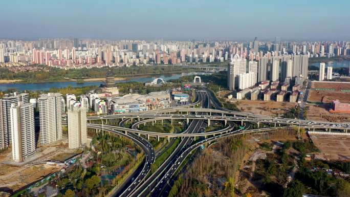 4K航拍临沂城市风景大景