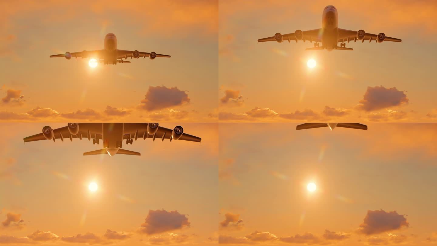 太阳升起时飞机起飞