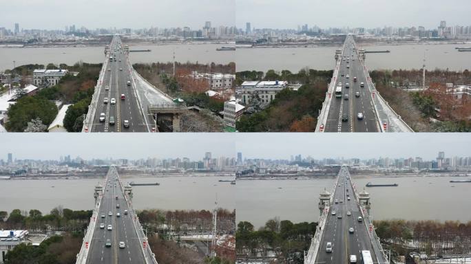 长江大桥 龟山电视塔雪景