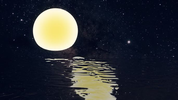 月亮水中倒影