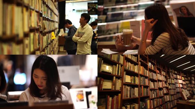 书店书店读书阅读咖啡馆看书文艺女性女生