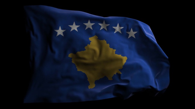 带有Alpha频道的科索沃国旗，可循环