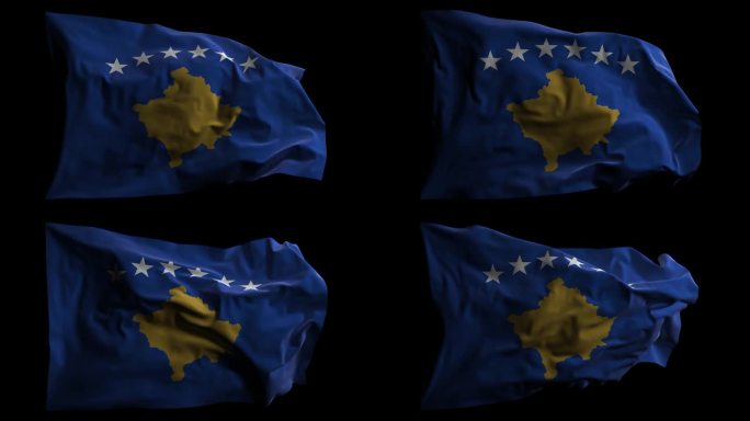 带有Alpha频道的科索沃国旗，可循环