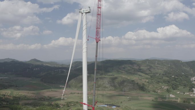 新能源 航拍风机 风机吊装