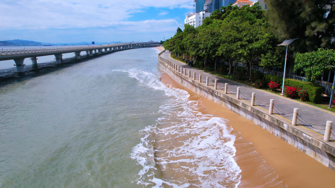 台风厦门海边海浪