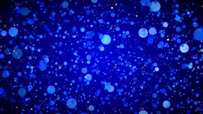 4K 3D抽象蓝色闪亮粒子2024动画新运动背景。光闪耀