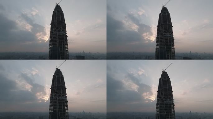 宁波宣传片，航拍4k，宁波中心，日落夕阳