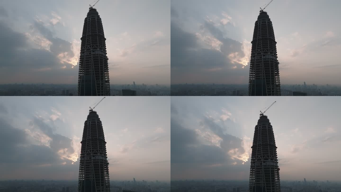 宁波宣传片，航拍4k，宁波中心，日落夕阳