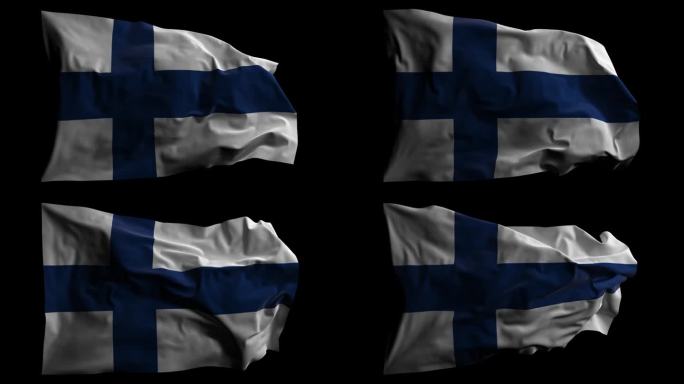 芬兰国旗与阿尔法频道，可循环