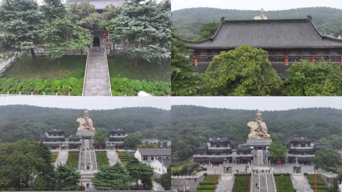 4K-Log-航拍江苏茅山、茅山老子神像