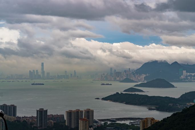 香港愉景湾看中环延时