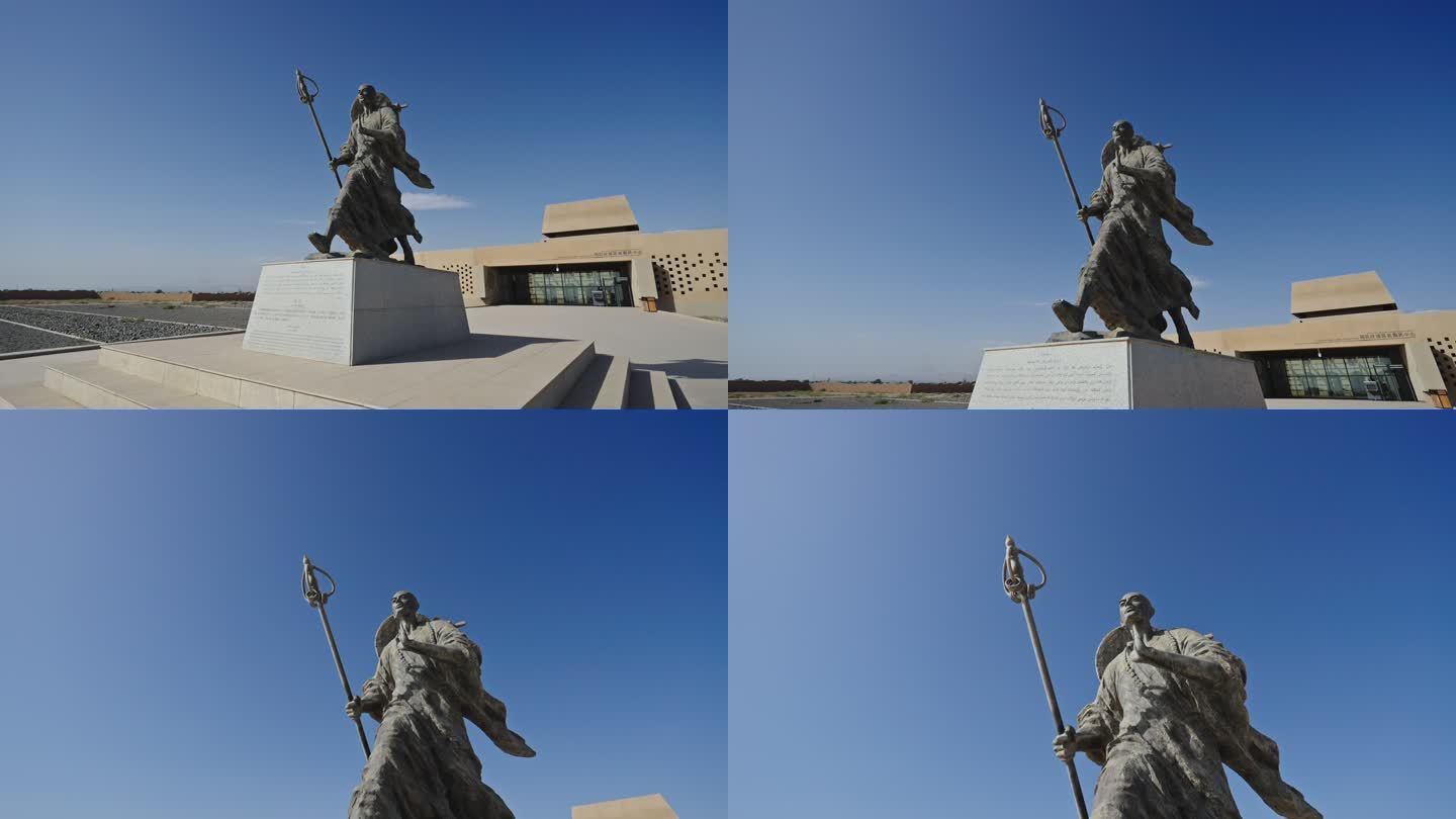 新疆吐鲁番高昌故城玄奘唐僧雕像