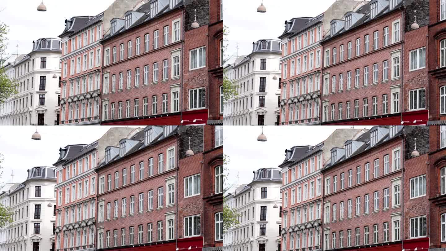 丹麦哥本哈根公寓建筑欧式历史立面HD