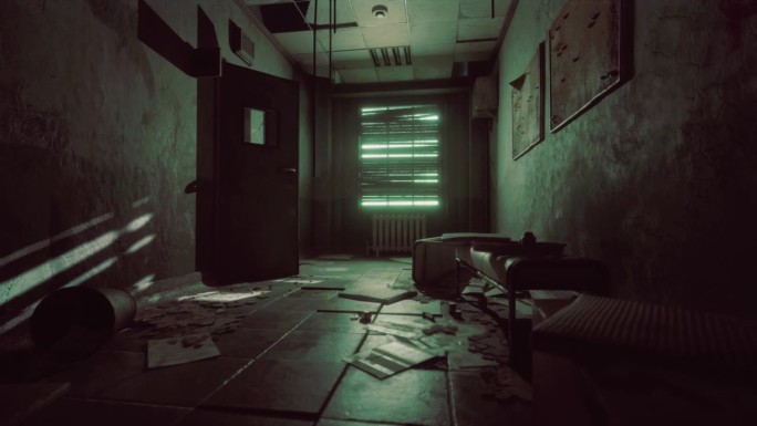 黑暗在一个废弃的精神病院