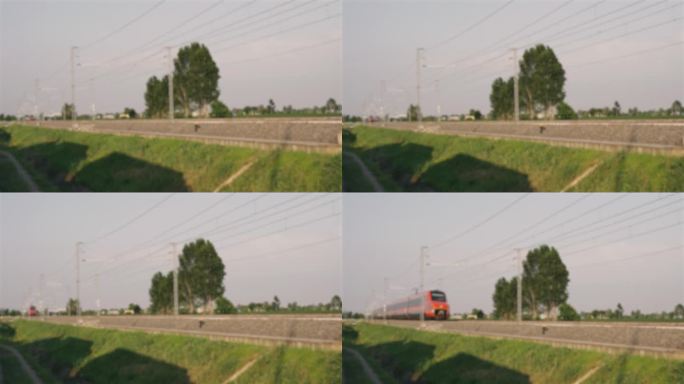 高速电动列车在意大利铁路上的运行。