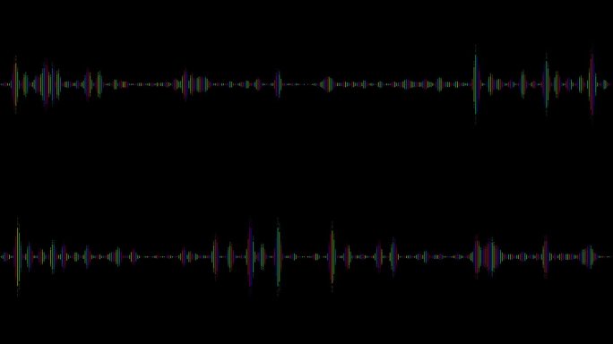 4K音频条频谱隔离透明背景。声波动画，声音均衡器，