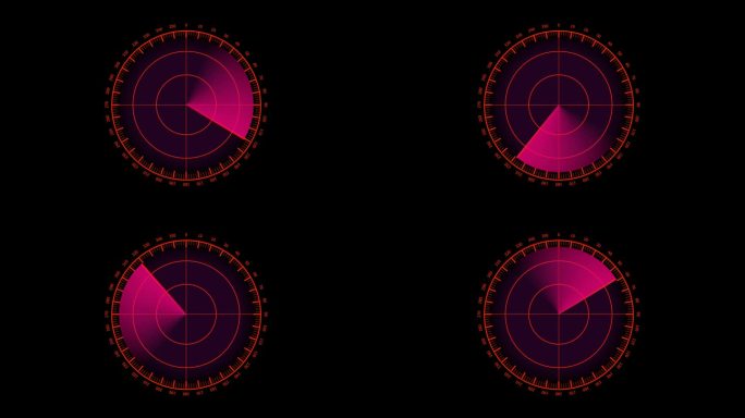 雷达Hud技术旋转动画，物体定位检测技术和信号波