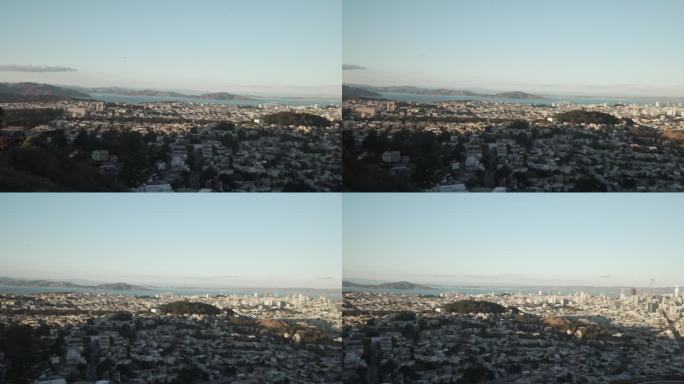 从双子峰拍摄的旧金山日落云台