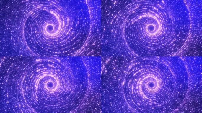 紫梦螺旋星星系是壮观的运动。紫色粒子光条旋转会聚