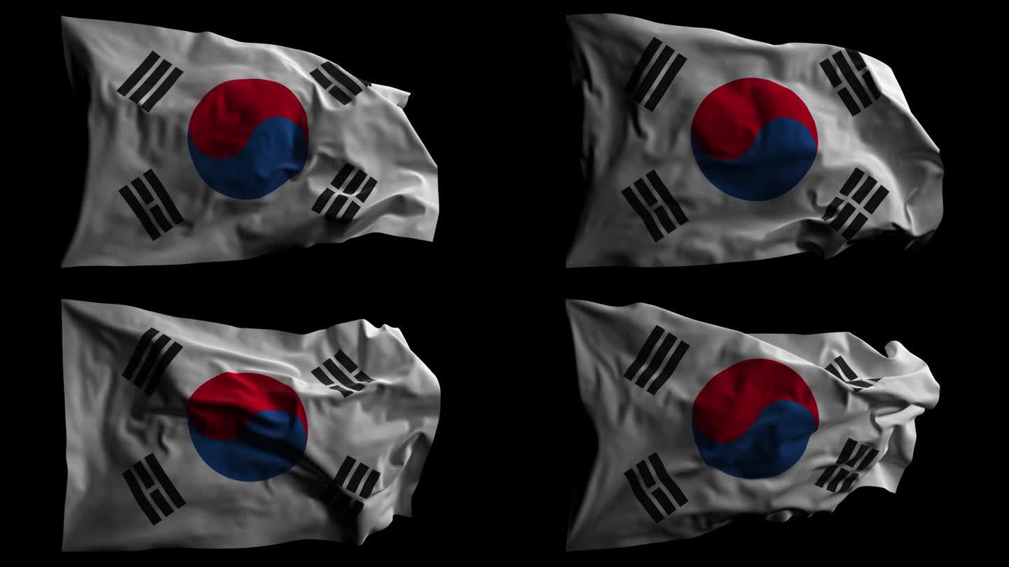 带有Alpha频道的韩国国旗，可循环