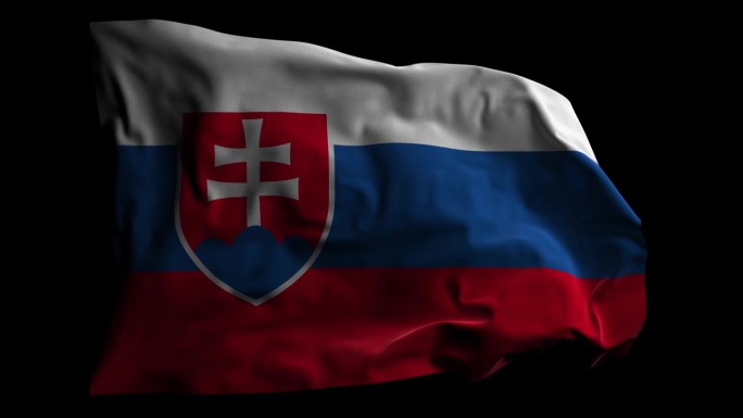带有Alpha频道的斯洛伐克国旗，可循环