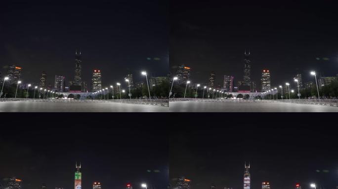8K延时拍摄广州天河体育中心中信广场灯光