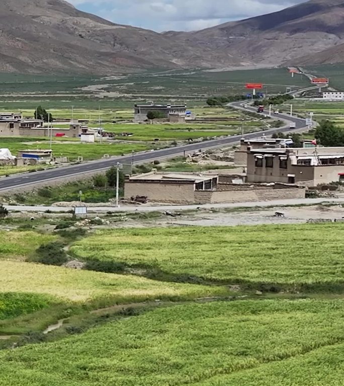 高清竖屏航拍西藏日喀则萨迦县美景合集