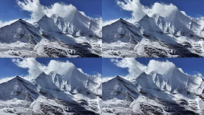 稻城亚丁央迈勇雪山航拍