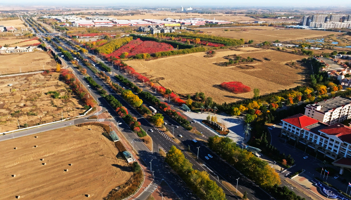 4k航拍  秋天唯美公路