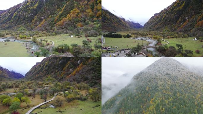 双桥沟雨中秋景素材（5K）