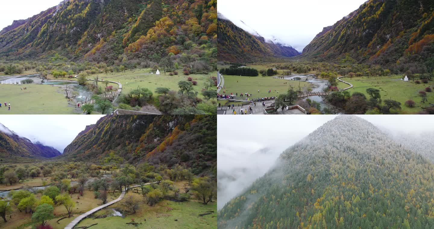 双桥沟雨中秋景素材（5K）