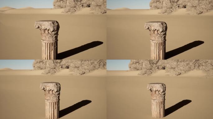 沙漠中的石柱