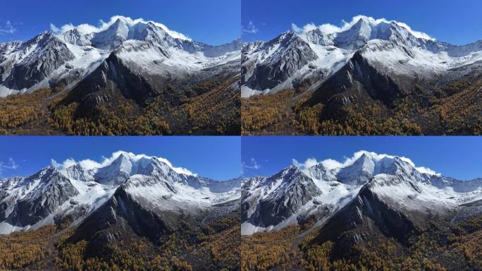 高原雪山秋景