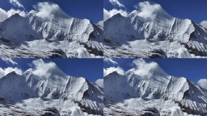 稻城亚丁央迈勇雪山航拍