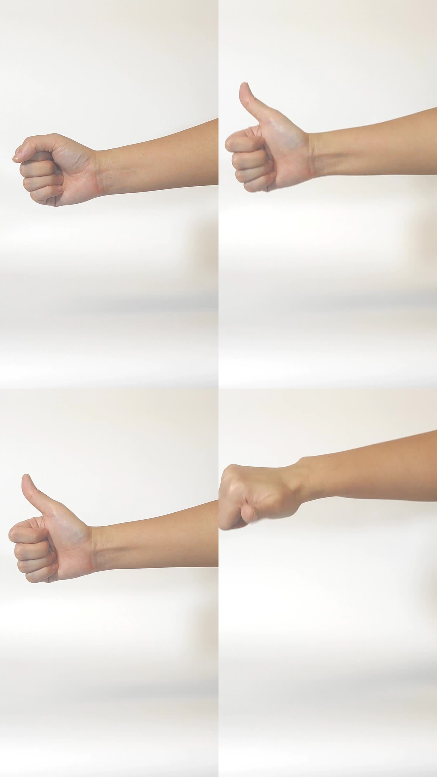 女性细手选择反应和竖起大拇指，表示喜欢或不喜欢